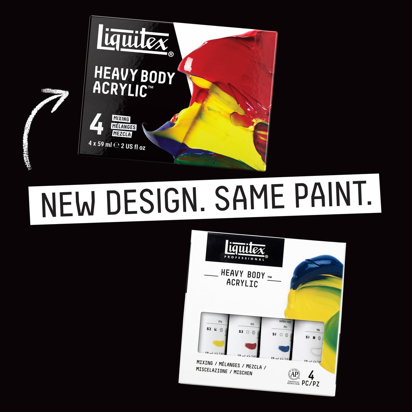 Liquitex Professional Heavy Body Acrylic Paint, 4 x 59ml (2-oz) Mixing Primary Color Set