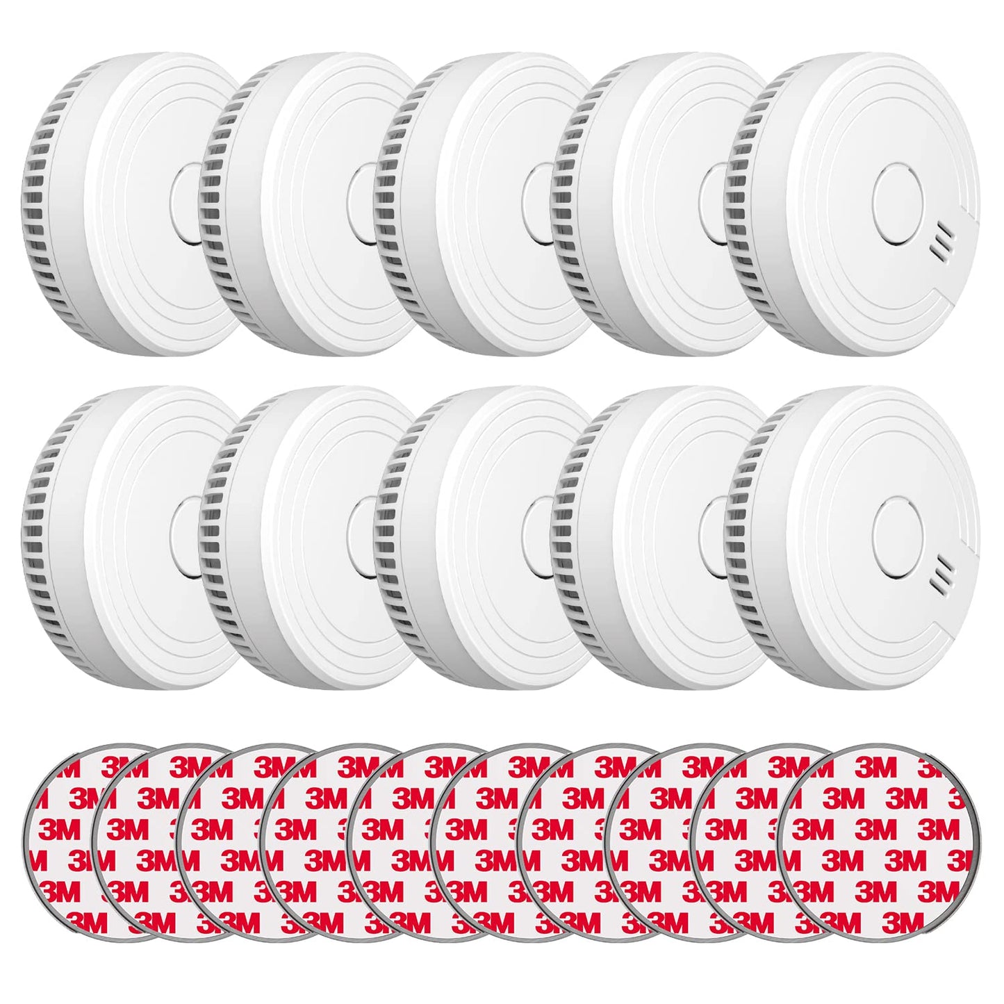 Ecoey Smoke Detector, Smoke Alarm with Advanced Photoelectric Technology, Fire Alarm Smoke Detector with Test Button and Low Battery Reminder, Fire Alarm Used in Bedroom, Home, FJ136, 10 Packs