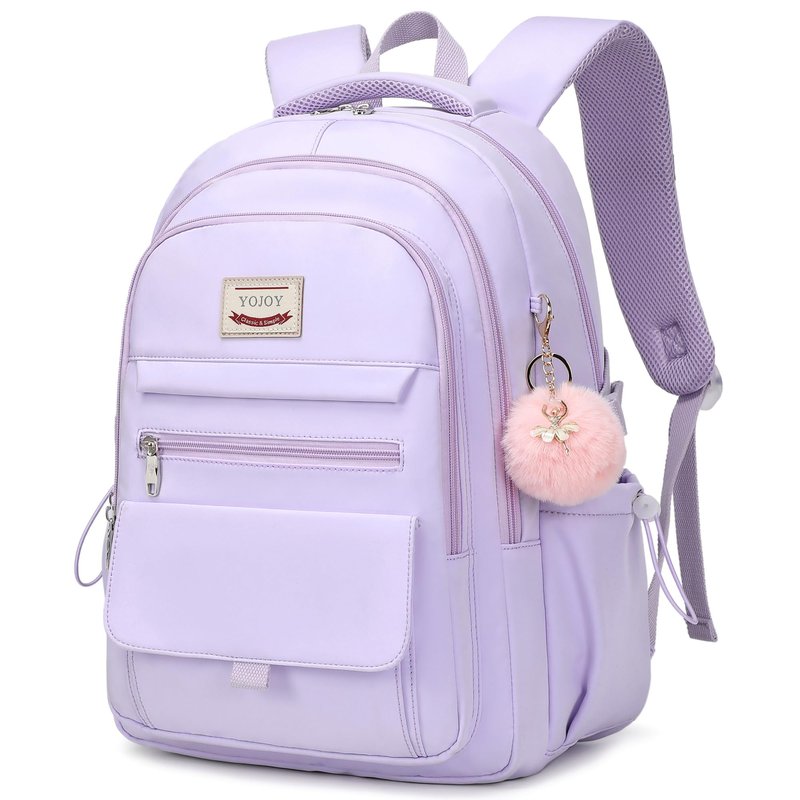 YOJOY Laptop Backpack 15.6 Inch College Backpacks for Women, School Backpack for Girls,Students Aesthetic Anti Theft Travel Daypack Large Bookbags Middle High School Back Pack(Purple)