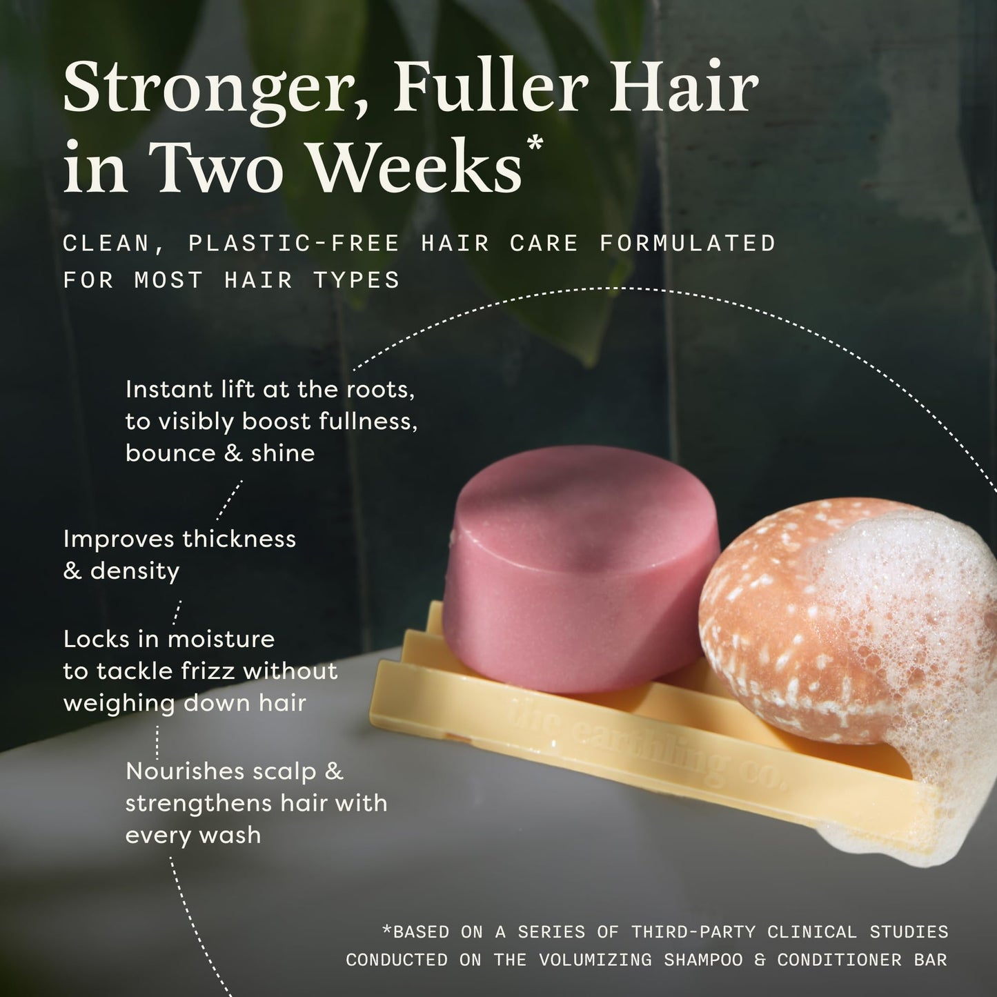 The Earthling Co. Shampoo & Conditioner Bar Set - Promote Hair Growth, Strengthen & Volumize All Types - Paraben & Sulfate Free Formula With Natural Ingredients for Dry Hair (Citrus Sun)