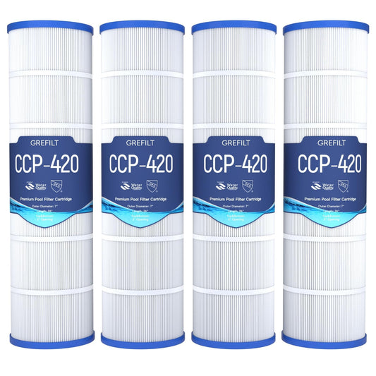 Grefilt CCP420 Pool Filter Cartridges, Compatible with Pentair Clean & Clear Plus 420, Replaces Pentair R173576, Pleatco PCC105-PAK4, 4-Pack, 420 sq.ft