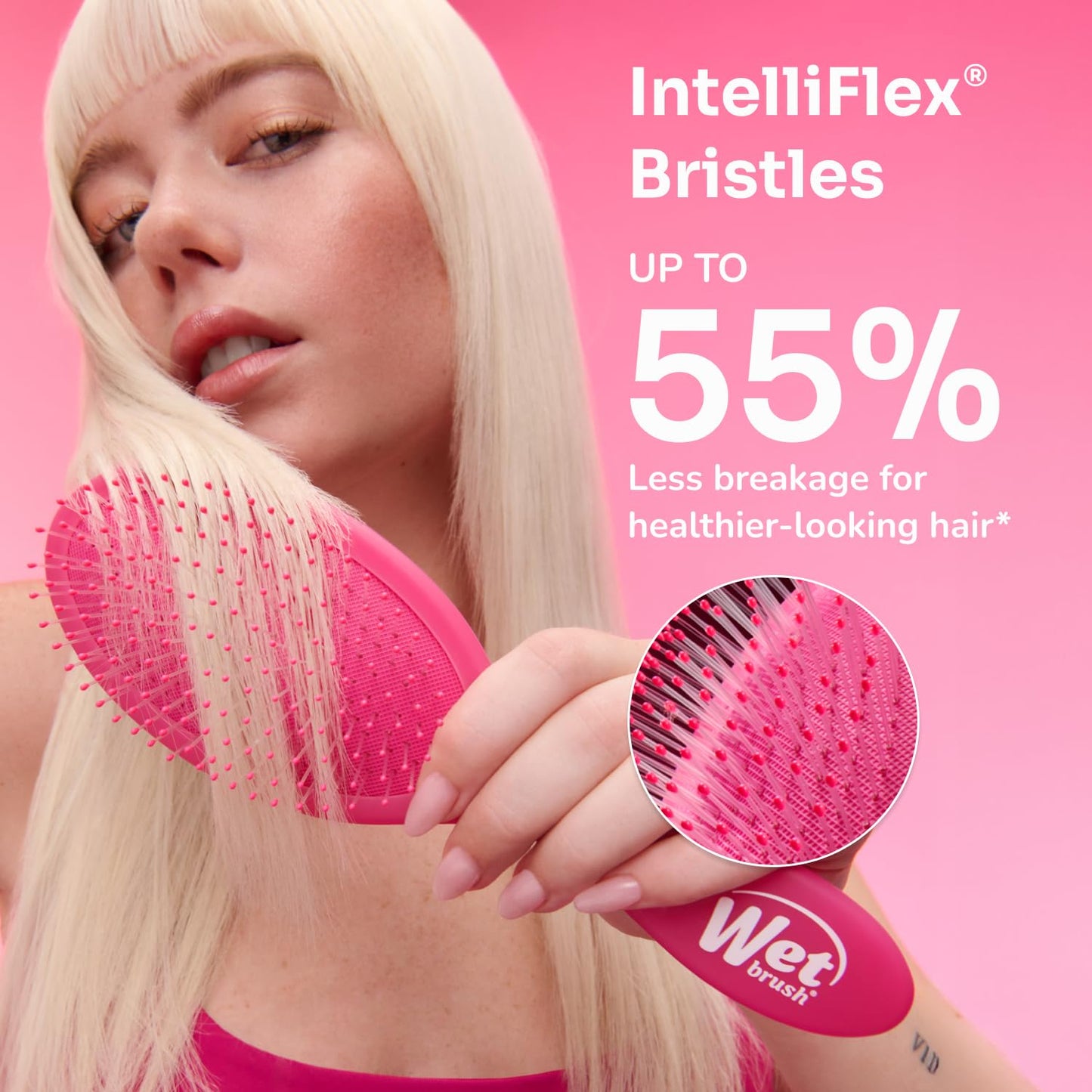 Wet Brush Original Detangling Hair Brush, Hello Disney Daisy Duck - Ultra-Soft IntelliFlex Bristles - Detangler Brush Glide Through Tangles With Ease For All - For Women, Men, Wet & Dry Hair