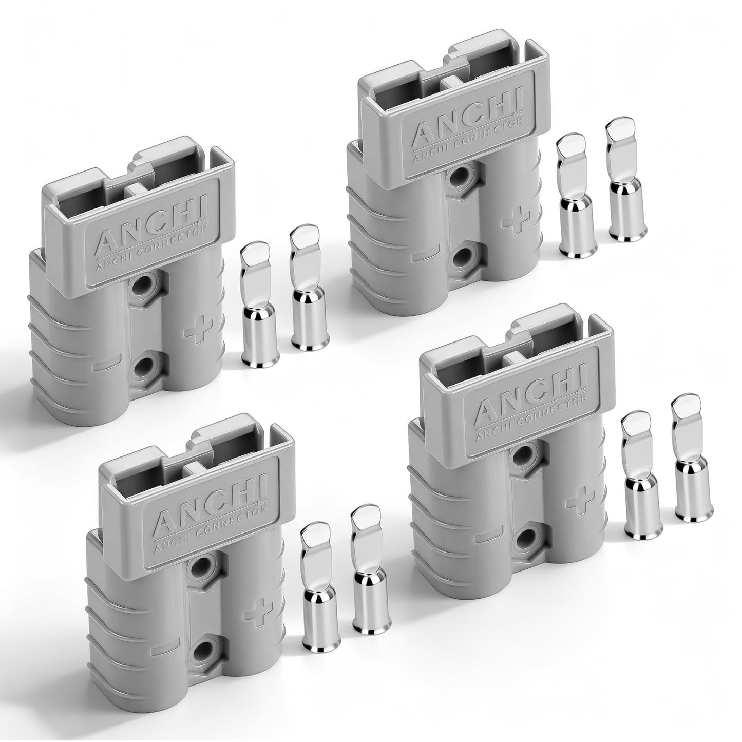 50Amp Power Connector Plug 50A Quick Connect Disconnect 600 V 2 Pairs(4pcs) for 50Amp Battery Connector(8AWG, Grey)