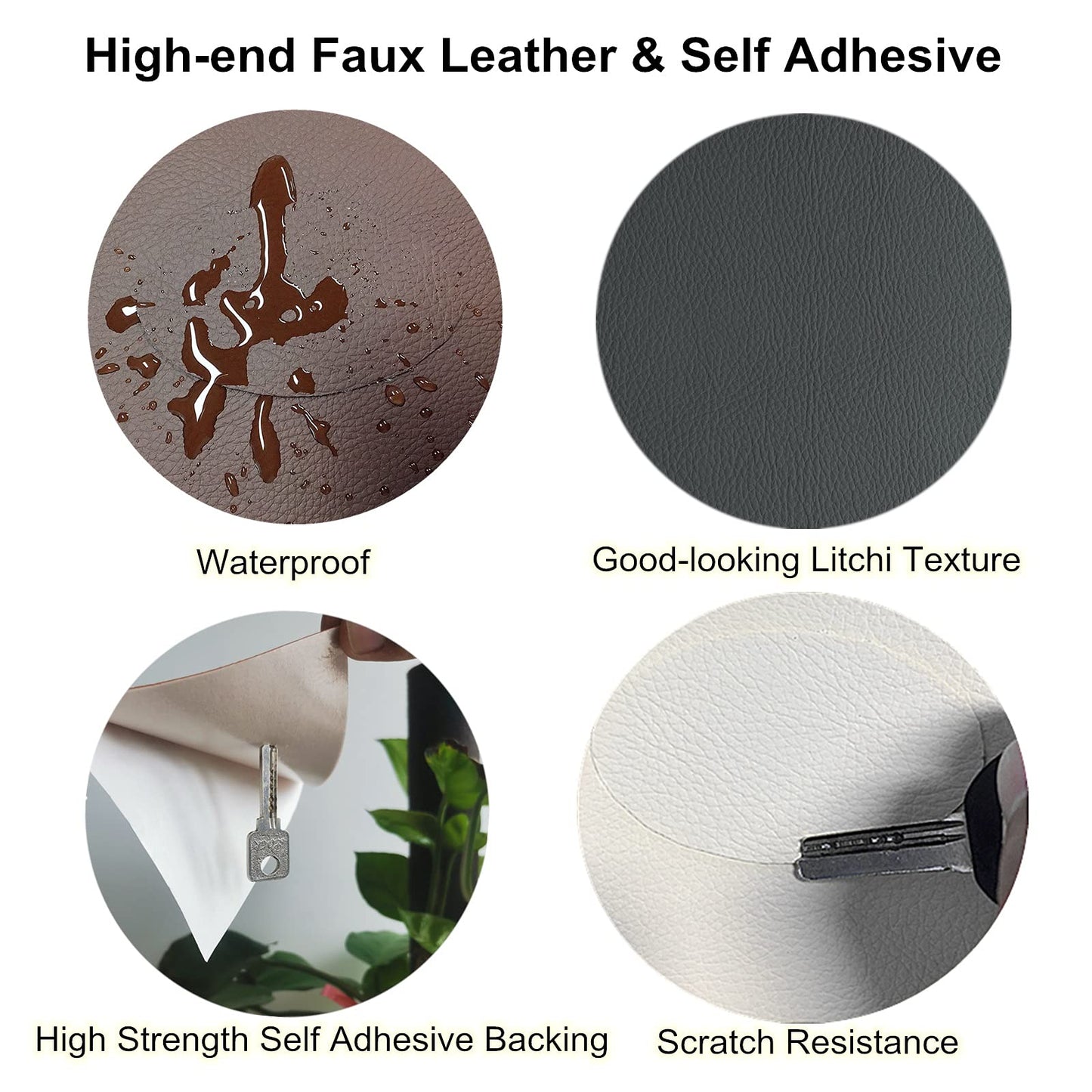 ILOFRI Leather Repair Tape Big Size 60x17 inch, Durable Self Adhesive Vinyl and Leather Repair Kit for Couch, Car Seat, Furniture, Sofa, Chair. Bonded Leather Repair Patch - Khaki