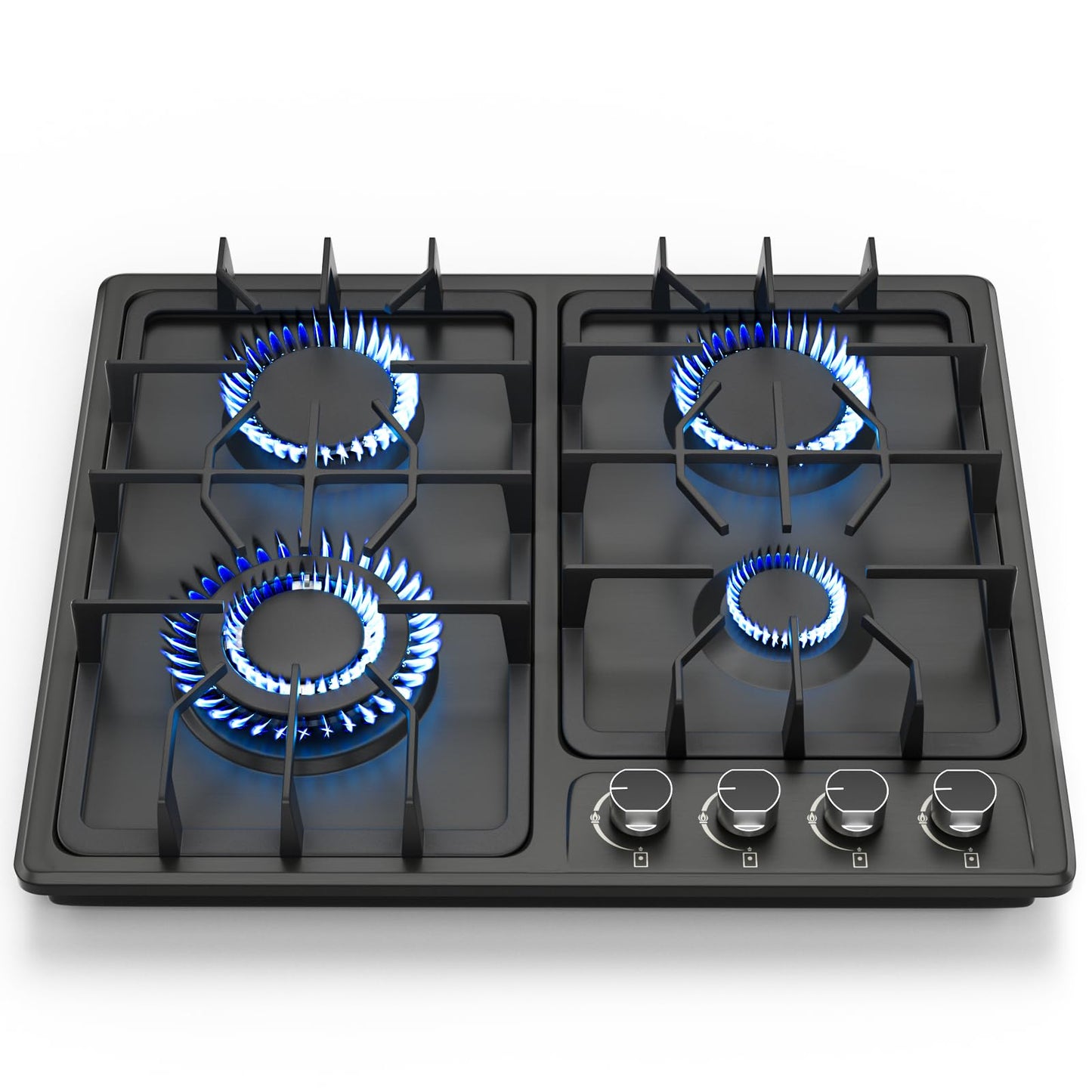 FVBADE 24inch 4 Burners Gas Cooktop Stainless Steel Built-in Gas Stove with NG/LPG Convertible Dual Fuel with Thermocouple Protection for Kitchen，Outdoor, Camping, RV