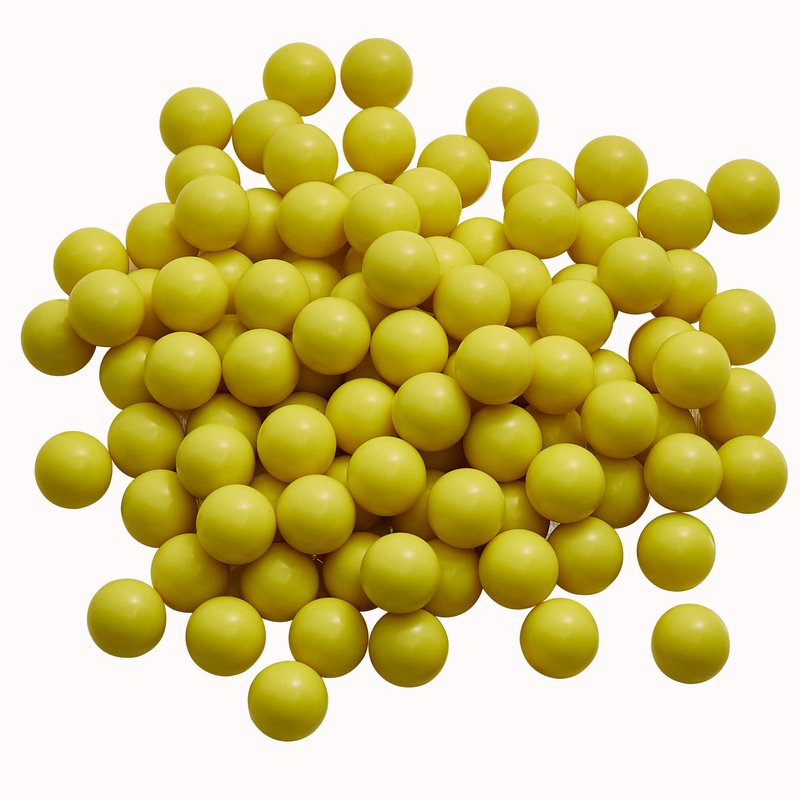 LAMBID 100 X 0.50 Cal Balls Reusable for Training and Self-Defense, 0.50 Caliber Solid Seamless Hard Nylon Paintballs Ammo for Target Shooting (1.5 Gram Yellow)