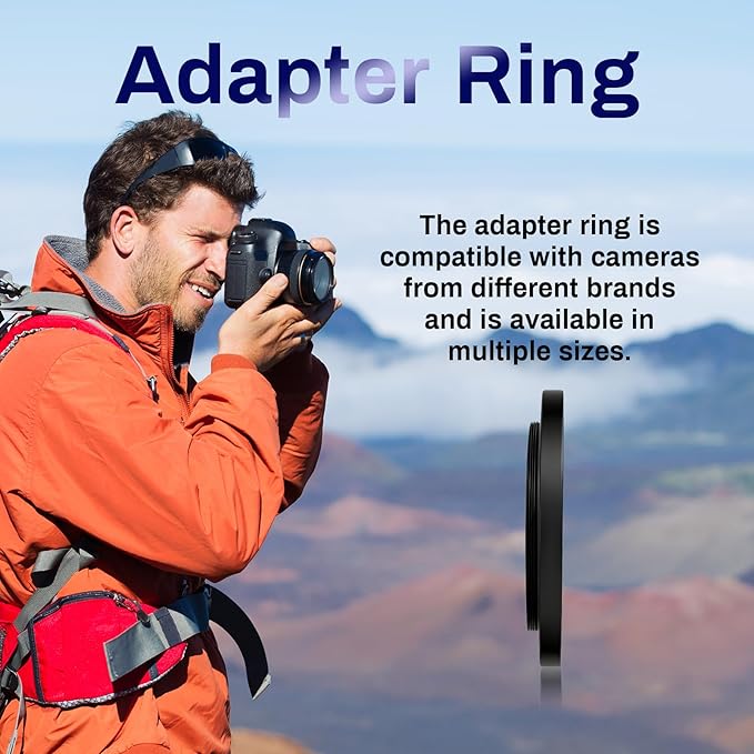 67-49mm Metal Step Down Ring Adapter Filter, Lens Filter Adapter Ring Durable Construction Stepping Rings Fits 67mm Lens to 49mm UV/CPL/ND Filters & Cameras Hoods Outdoor Photography Use