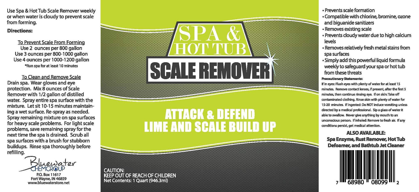 Spa & Hot Tub Scale Remover - Quart - Hot Tub & Spa Descaler, Scale Stain & Lime Stain Remover