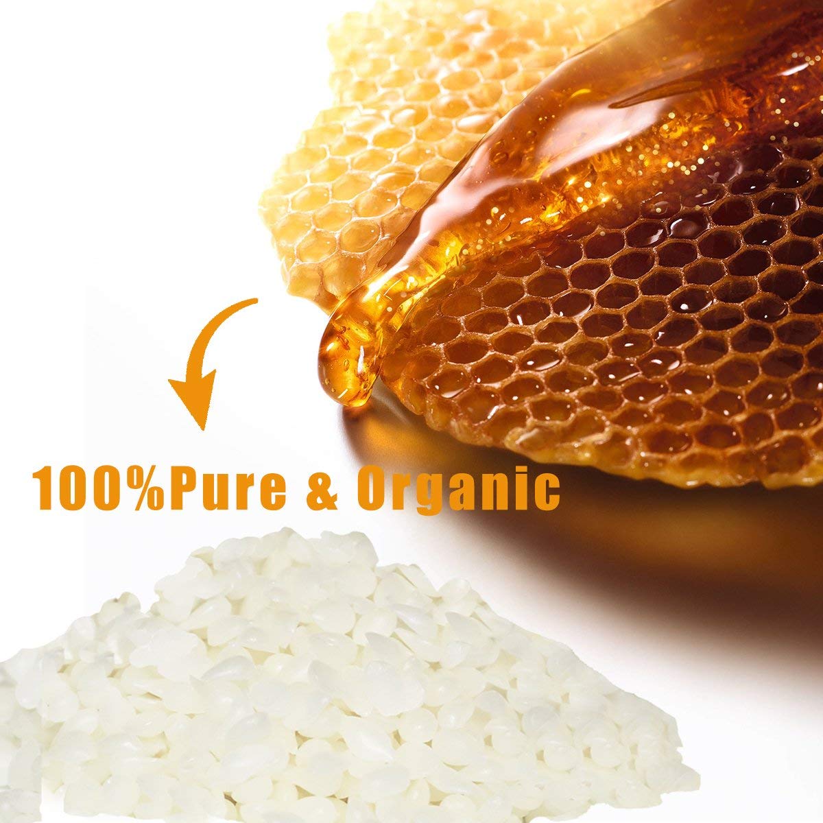 Howemon White Beeswax Pellets 10 lb 100% Pure and Natural Triple Filtered for Skin, Face, Body and Hair Care DIY Creams, Lotions, Lip Balm and Soap Making Supplies