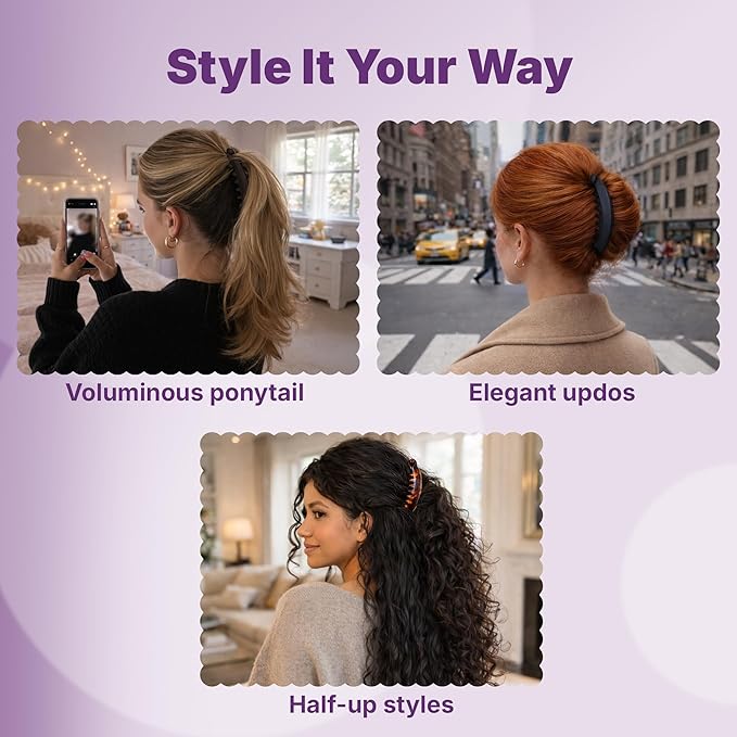 Goody Large Banana Clip Set, Stylish, Secure No Crease Hair Clips with SlideProof Hold, Styling Accessories For All Hair Types, Gifts for Women & Girls, Black and Tortoiseshell, 2 Ct