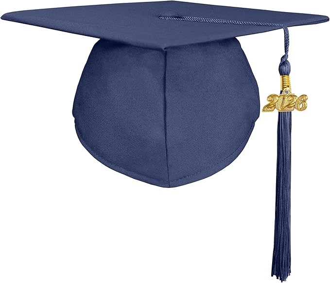 GradPlaza Matte Graduation Cap 2025 and 2026 Tassel Adult Graduation hat for High School College