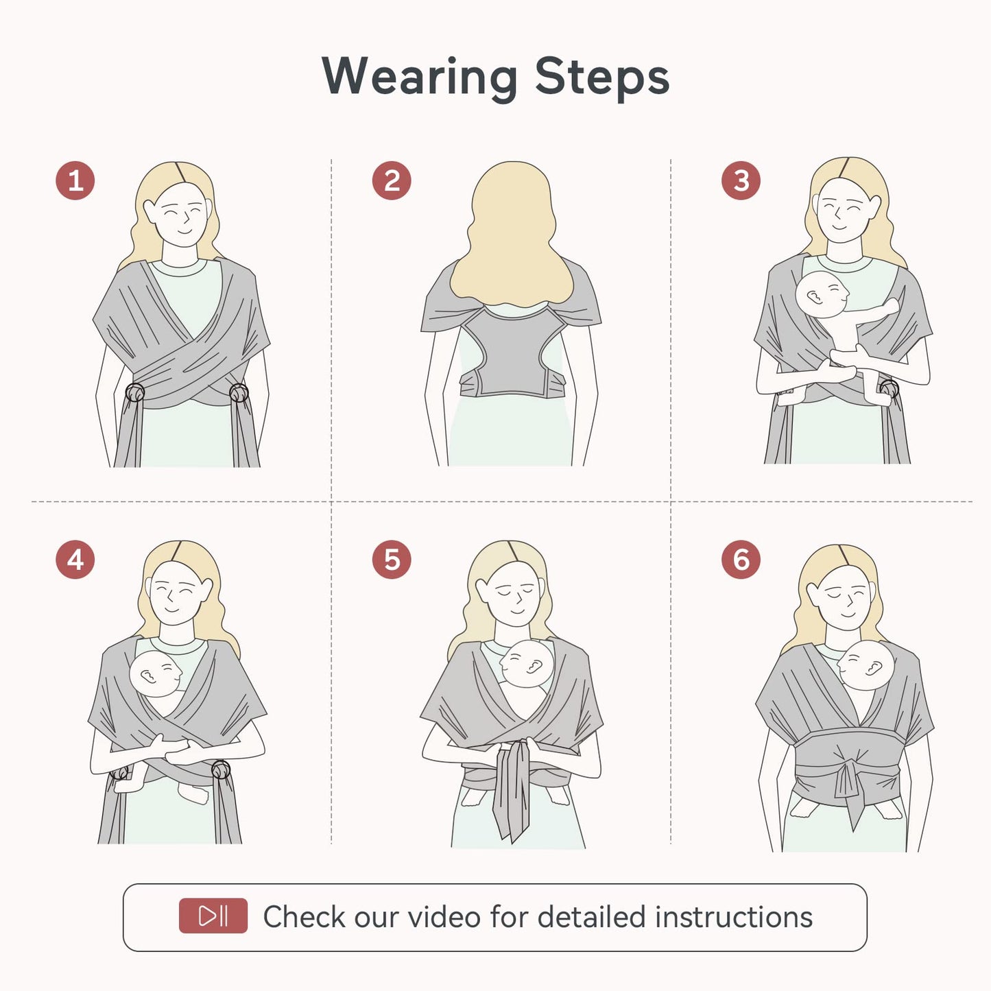 Momcozy Baby Wrap Carrier, Ergonomic Infant Slings for Newborn to Toddler 8-35 lbs, Adjustable Baby Wrap for Adult Fits Sizes XXS-XXL, Easy to Wear Baby Carriers, Lake Blue