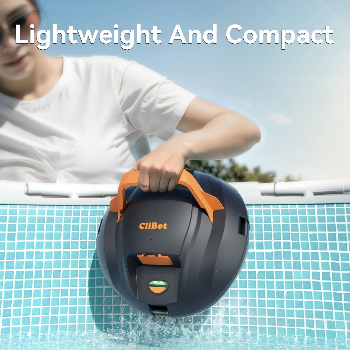 (2026 Upgrade) CliBot Cordless Pool Vacuum for Above Ground Pool - Dual-Motor Automatic Pool Cleaner with 120Mins Runtime, Easy One-Button Operation for Flat In-Ground and Above Ground Pools