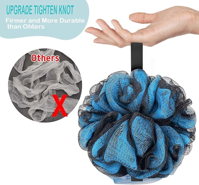 Fu Store Loofah Sponge Shower Loofahs 60g Bath Sponges Mesh Balls 4 Colors Body Scrubber Exfoliator Back Scrubber Bathroom Men Women Scrubbers Cleaning Bathing Accessories
