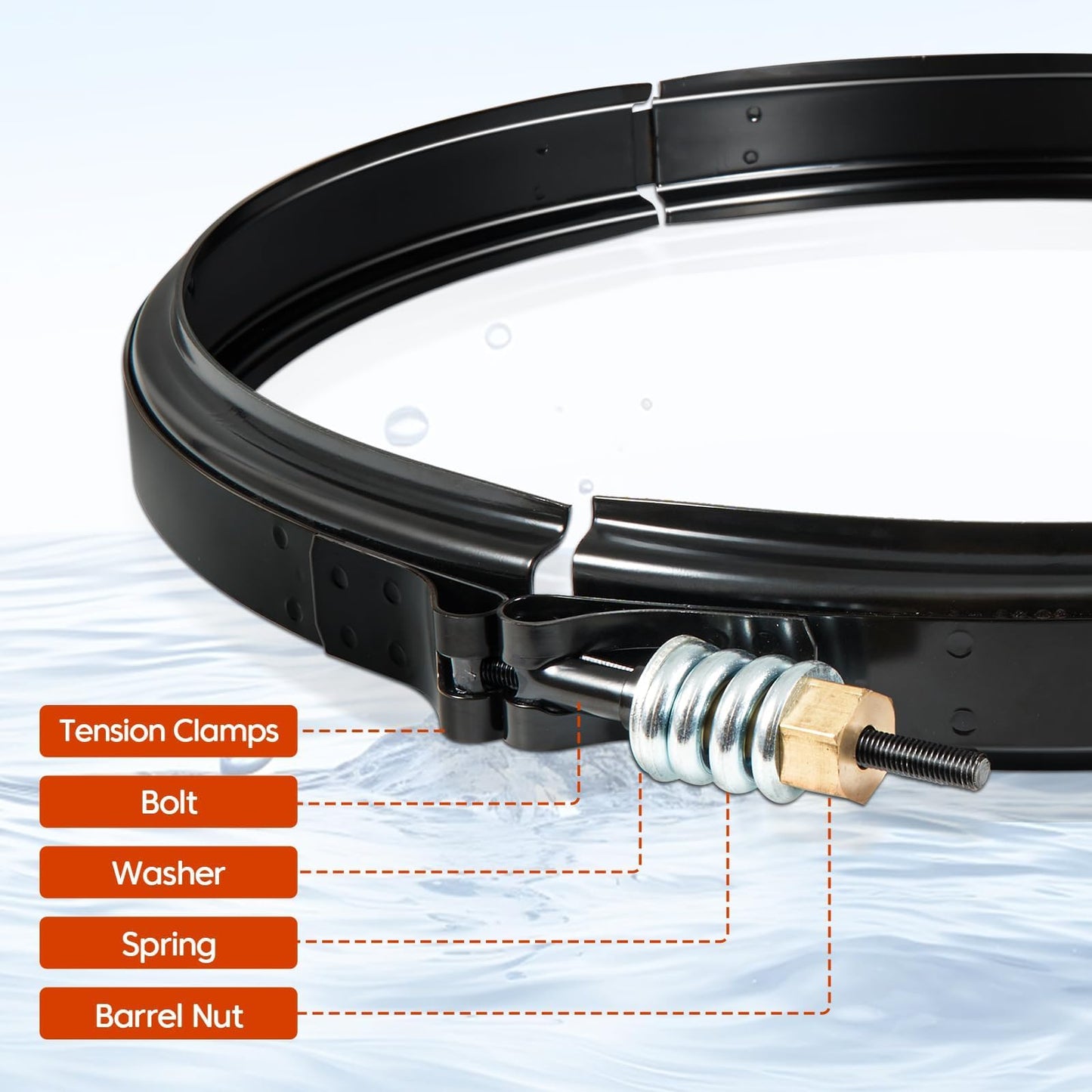 FILTERUP Upgrade 190003 Tension Control Clamp Kit and Spa Filter, Compatible with Pentair FNS Plus, Clean & Clear Plus, Quad DE Filters Steel Pool Filter Pumps, 23-1/4" Length