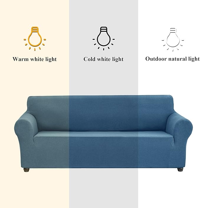 Joccun Stretch Loveseat Couch Cover Slipcover, 1-Piece Sofa Cover for 2 Cushion Couch Spandex Jacquard Washable Furniture Protector Cover for Living Room,Kids,Pets（Loveseat,Niagara）