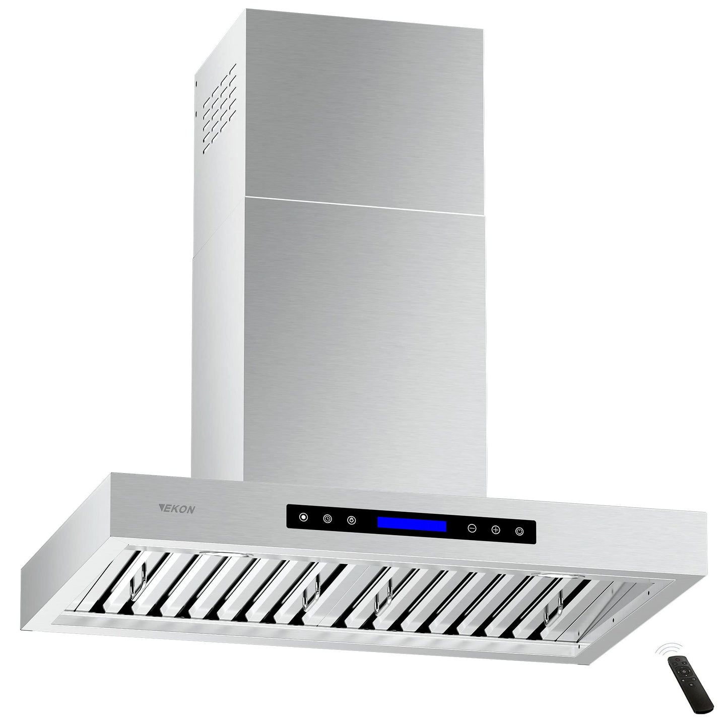 EKON KITCHEN EXPERT Range Hoods 30 In - Wall Mount Range Hood Stainless Steel 900 CFM, Touch Panel Control With Remote And LCD Display / 4 Pcs 3W Led Lamp/Dishwasher Baffle Filters(NAP04-30in)