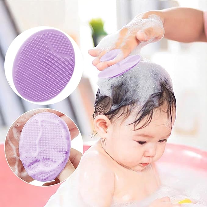 Baby Hair Brush and Comb Set for Newborns & Toddlers | Wooden Baby Brush Set with Soft Goat Bristles l Wood Comb l Purple Cradle Cap Brush| Ideal for Cradle Cap (3 Piece)