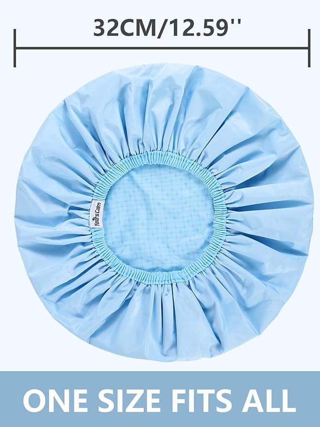 Years calm Shower Caps for Women Reusable Waterproof, Double Layer Waterproof Fabric - Both Sides Usable, Reversible Pattern & Solid Color Design, Soft Elastic Keeps Hair Dry for shower Spa Travel