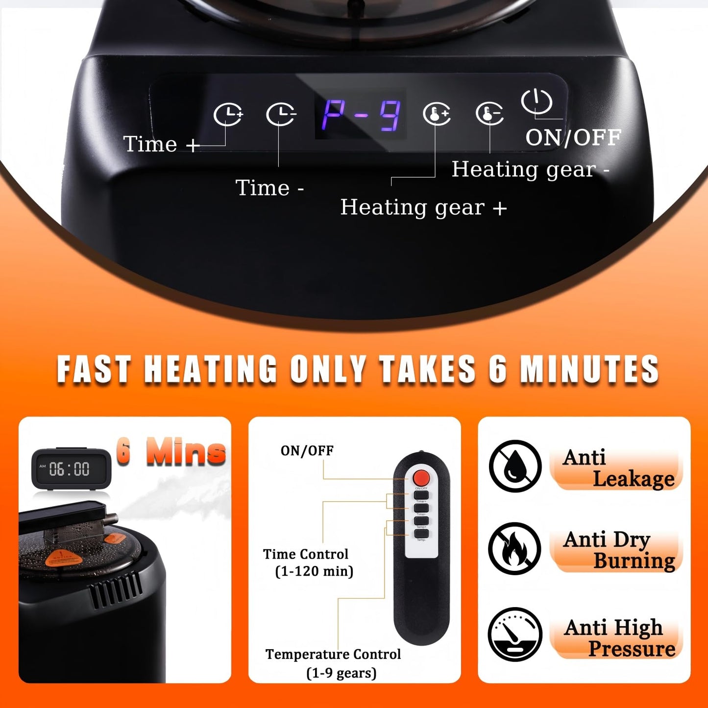Portable Sauna Steamer Machine with Remote Control, 4L 1600W Upgrated Steam Generator for Sauna, 9 Levels, 120 MIN Timer, for Home Spa Sauna Accessories.