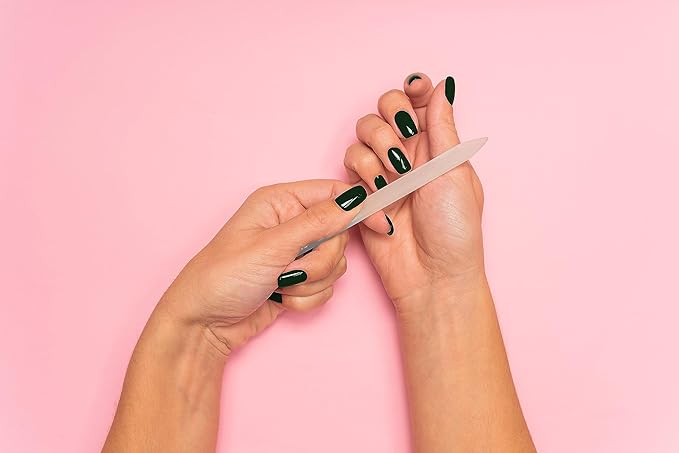 Beauty Crystal Glass Nail File | 3 Piece Professional Prep Kit | For Strengthening & Shaping Natural, Gel and Acrylic Nails | Manicure Pedicure Tool Gift Set | Double Sided with Protective Case