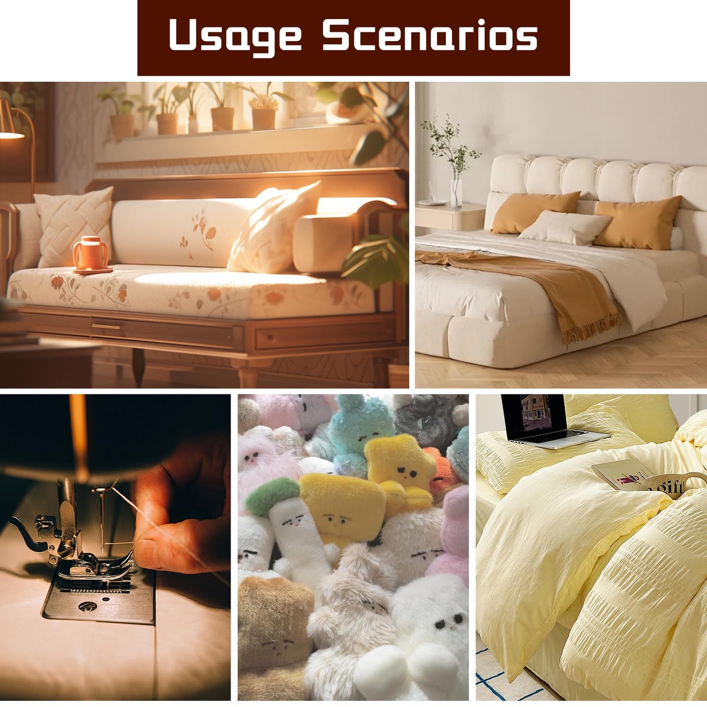 Upholstery Quilt Batting, 60 Inch x 60 Inch Polyester Batting Multipurpose Wadding Fabric Fiber Stuffing for Cushion Pillows, Bedspreads, Padding, Interior Decoration Stuffing - Crafts