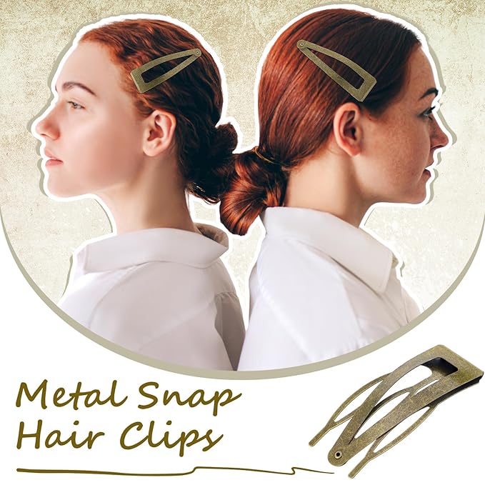 Chinco 24 Pcs Double Grip Hair Clips Metal Snap Clips Women Barrettes for Hair Making, Salon Supplies(Ancient Bronze,2.8 Inch)