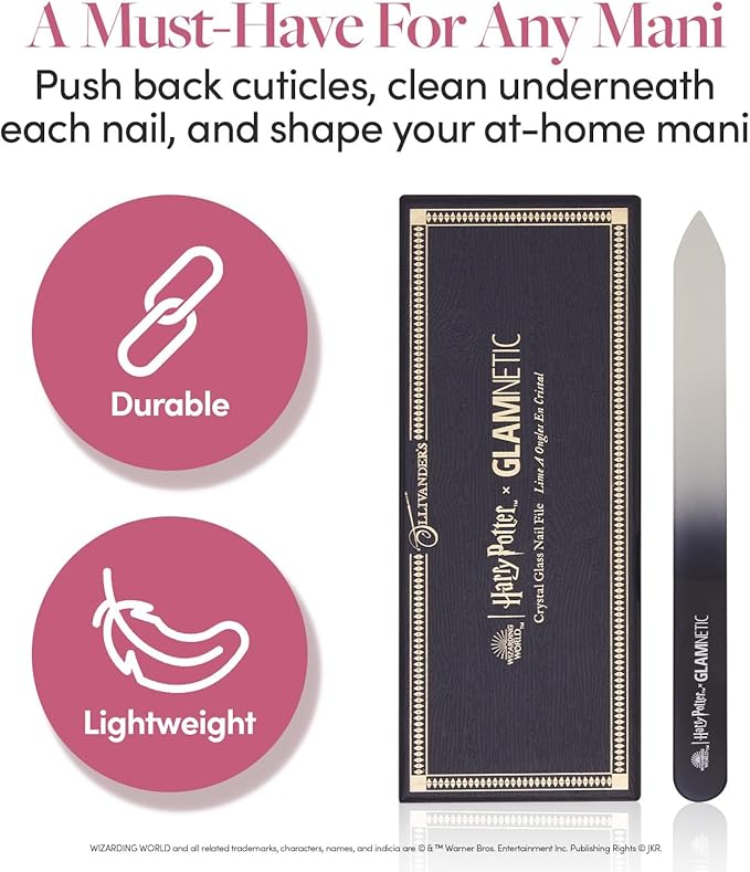 Harry Potter™ x Glamnetic Crystal Glass Nail File | All-in-One Nail File for Shaping, Smoothing & Polishing | Lightweight & Easy to Use