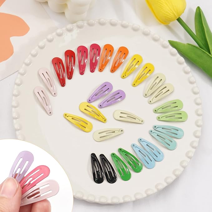1Inch Snap Hair Clips, 120Pcs Small Clips for Little Girls, Baby Infant 3cm Candy Color Hair Clips Barrettes for Toddlers Hair Accessories