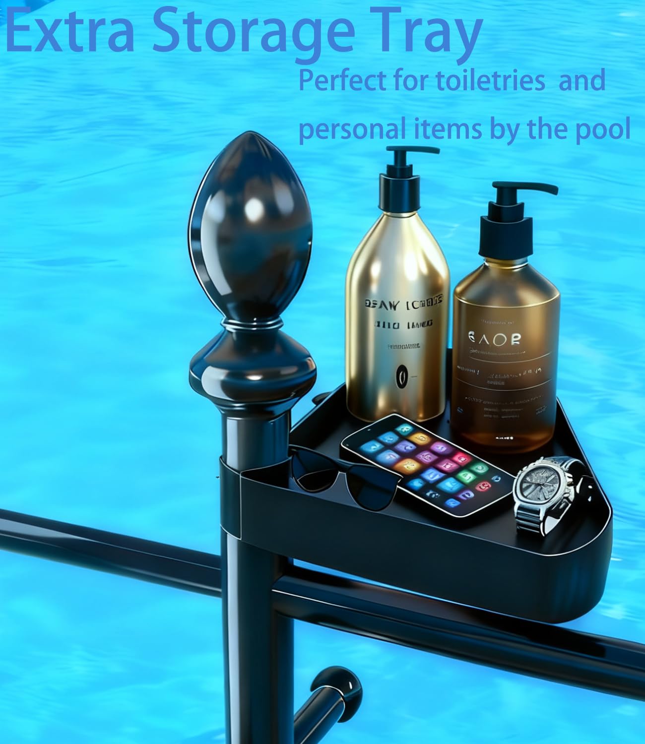 Yozoluck Pool Towel Rack Outdoor, 6 Bars Metal Heavy Duty Never Tilt Pool Accessories with Heavy Metal Base, Hot Tub Accessories Towel Dying Rack Towel Stand for Pool, Spa