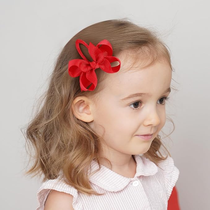 40PCS Snap Baby Hair Bows Clips for Girls Grosgrain Ribbon Fully Wapped 3 Inch Infant Hair Barrettes Accessories for Baby Girls Newborns Toddler
