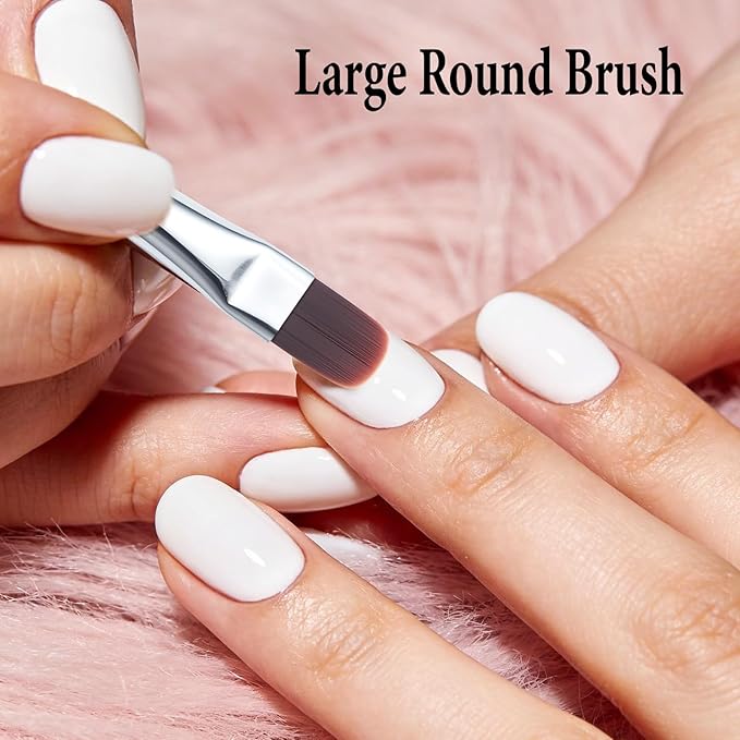 Large Round Brush for Builder Gel-Wide Head for Smooth,Streak-Free Application