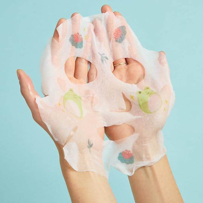 TONYMOLY x Squishmallows Self-Care Slumber Squad Sheet Mask Set – 5 Piece Korean Skincare Gift Set with Face & Foot Masks for Hydrating, Soothing, Brightening & Nourishing Skin