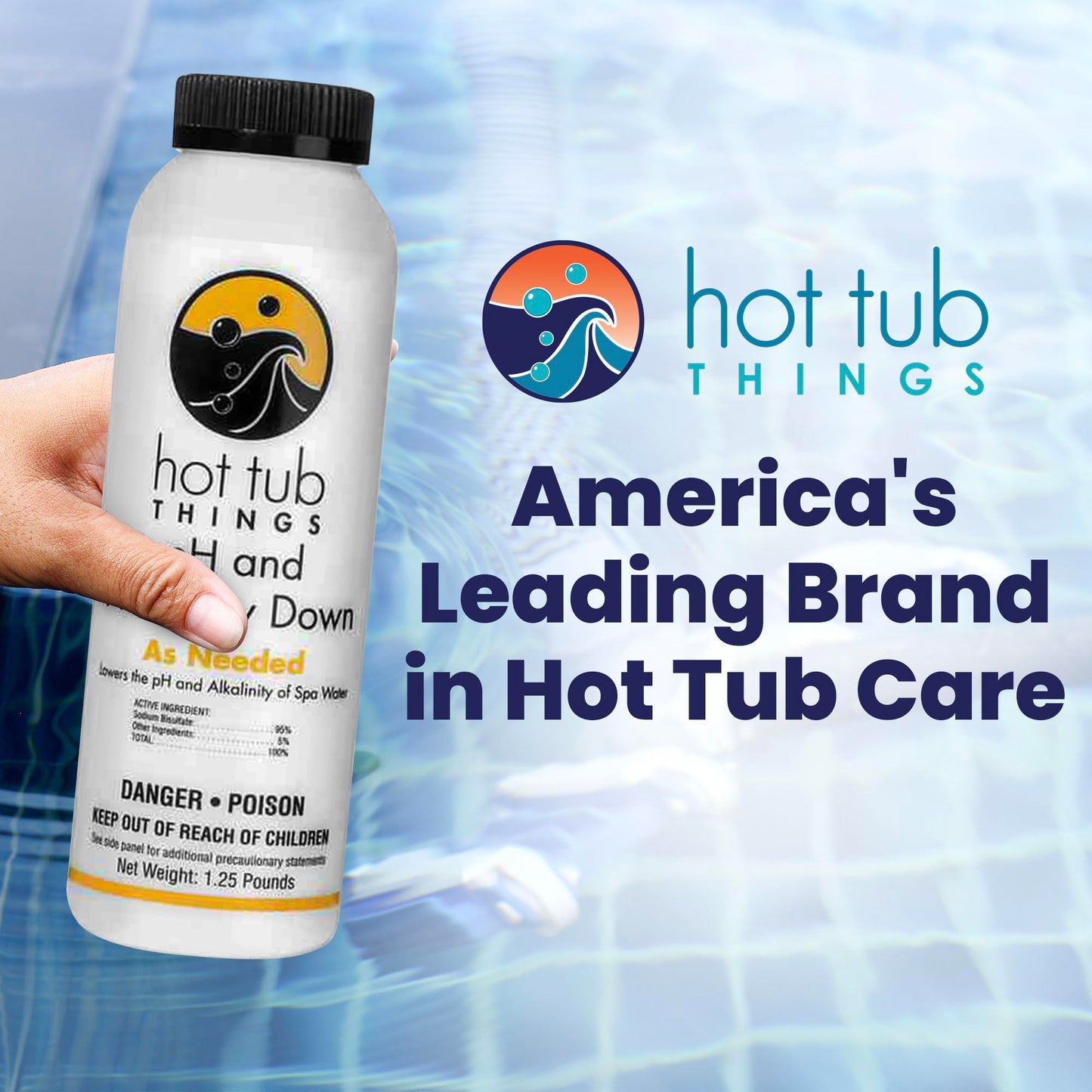 Hot Tub Things pH & Alkalinity Down - Alkalinity Decreaser for Hot Tubs & Spas - pH Down for Pools, Maintains Clear Water, Gentle on Equipment, Easy Water Balance Solution for Spas & Pools - 1.25 lb