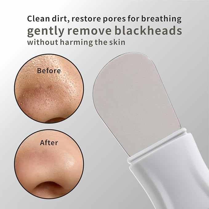 Multifunctional Face Washing Brushes,2 in 1 Pore Cleaning Brush & Blackhead Scraper,Pimple Extractor for Women Men,Face Scraper Skin Spatula,Pore Scrubber for Deep Cleansing.(Gray)