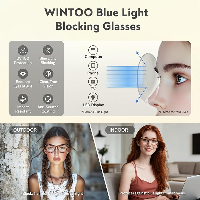 Blue Light Glasses for Woman Men | 99% Blue Light Blocking Glasses | Computer Glassess | Gaming | TV Phone Screen Reader Square Frame | Anti Eyestrain & UV Glare,3 Pack