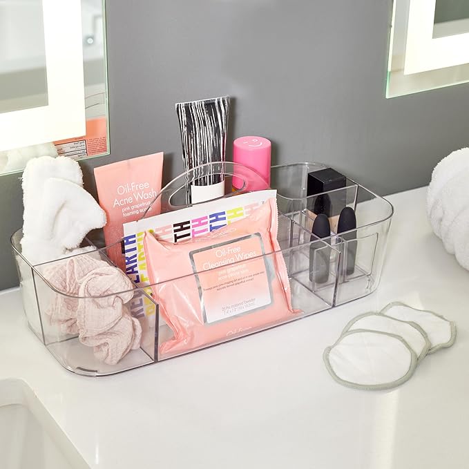 iDesign Recycled Plastic Cosmetic Organizer Tote, The Clarity Collection Ã¢ÂÂ 14.5Ã¢ÂÂ x 7Ã¢ÂÂ x 5.75Ã¢ÂÂ, Clear Bin