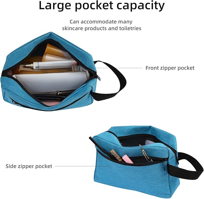 Travel Toiletry bag Toiletry bag for women men Hanging Cosmetic bag Travel accessories for Women Men (Lake blue)