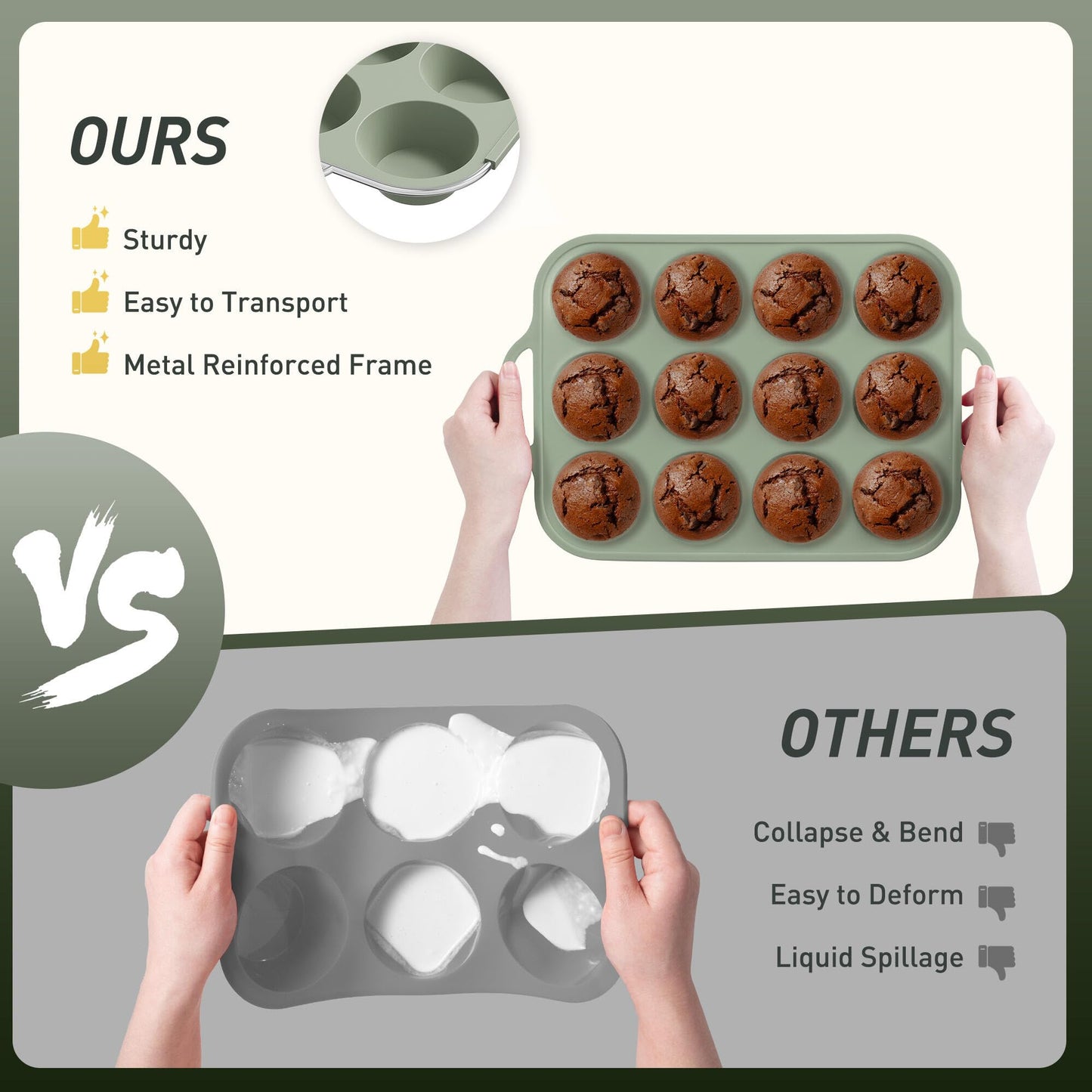 12 Cups Silicone Muffin Pan with Metal Reinforced Frame Cupcake Pan Tray Egg Molds Parents Stepdad Pawpaw Who Want Nothing Everything Future Groom Bride Law Christmas Xmas Happy Birthday Gifts Ideal