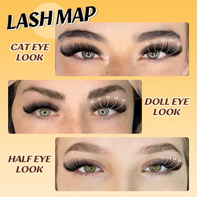 QUEWEL Lash Clusters, Cluster Lashes 3D-80D+100D Eyelash Clusters D Curl Individual Lashes 10-18mm Cluster Eyelash Extensions Create Kinds of Beauty Look (DH-3D+80D+100D)