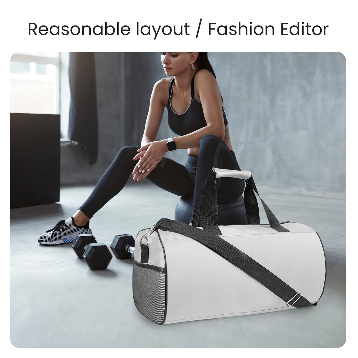 C&F BOGMOST Small Gym Bag for Women & Men,Small Lightweight Duffel Bag Carry On Bags Mini Duffel Travel Bag Waterproof Sports Bags for Workout/Sport/Travel, Grey,Medium