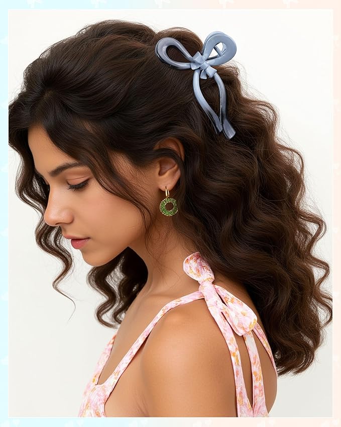 4 PCS Bow Hair Clips for Women Bow Claw Clip 5" Extra Large Hair Claw Clips for Thick and Long Hair Cute Bows Big Clip