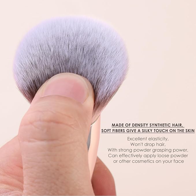KINGMAS Foundation Brush, Dual-Ended Angled Makeup Brush for Foundation and Contour Blending Liquid Powder, Concealer Cream Cosmetics Blush, Cruelty Free Vegan (Pink)