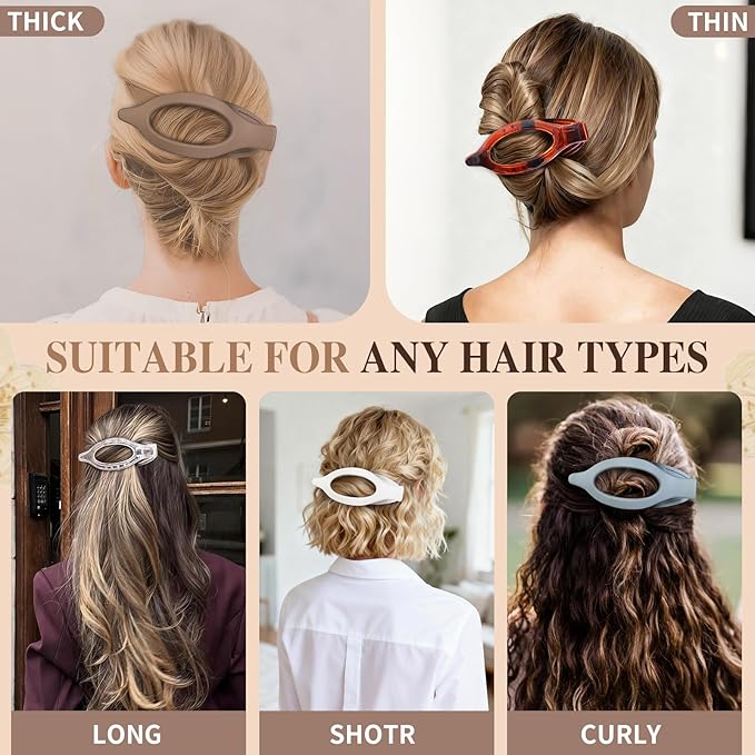 10 Pcs Flat Hair Clips for Women French Concord Claw Clips for Thick and Thin Hair Claw Clips Duck Billed Barrettes Hair Accessories for Women and Girls (Grey Blue)