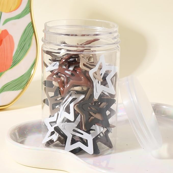 50pcs Cute Metal Star Hair Clips - Non-Slip Star Barrettes for Women, Neutral Color