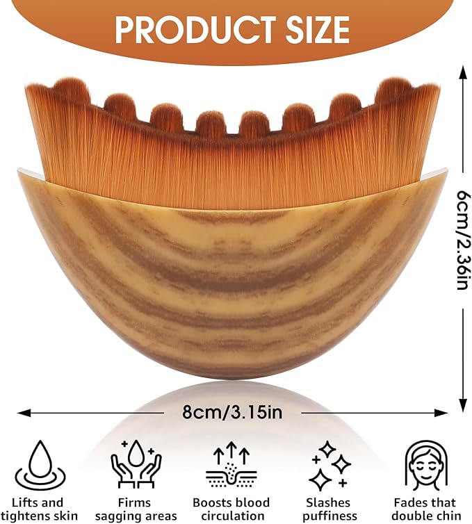 Lymphatic Contour Face Brush for Sculpting, Dry Lymphatic Drainage Massager for Face, Anti-Puffiness, Detox & Lift, Improves Skin Glow & Absorption, and Relieves Fatigue