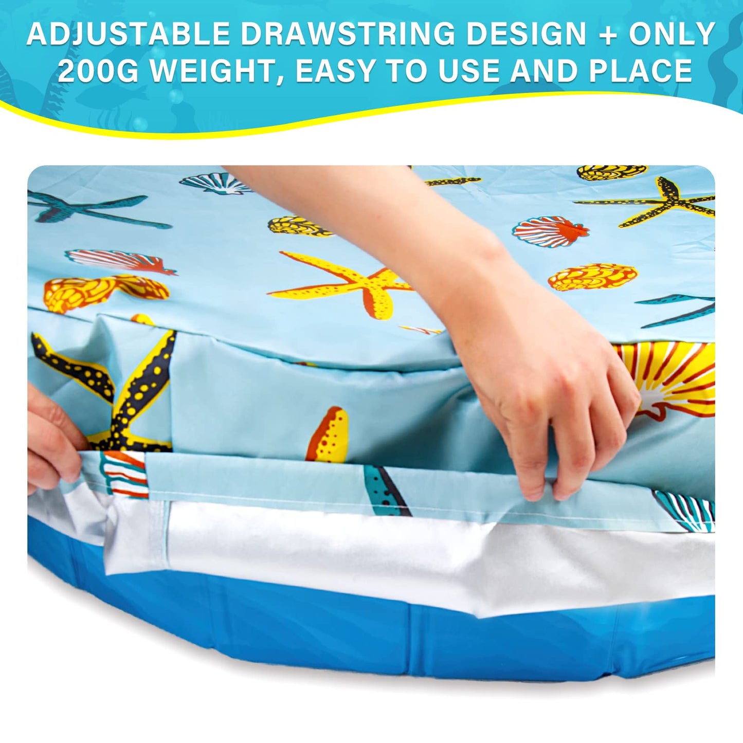 Ladadee Foldable Round Dog Swimming Pool Cover, for 32 "/63“/48” Collapsible Outdoor Tub, PVC Coating Waterproof and UV Protection, Leakproof Washable Kiddie Pet Small Paddling Bath Accessories