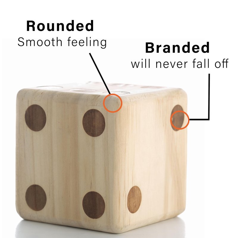 Giant Wooden Yard Dice Set - Outdoor Lawn Games for Adults and Family, 3.5 Inch Solid Pine Wood, Backyard Camping Tailgating Set with Scorecards and Carry Bag