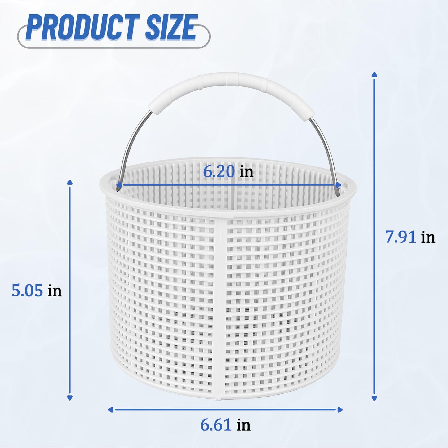 BOUYAO ﻿Upgrade Pool Skimmer Basket - Stainless Steel Handle & Rubber Grip | Direct Replacement for Hayward SPX1082CA & Aladdin B-152, Compatible with Hayward SP1082, SP1075 In-Ground Pool Skimmers