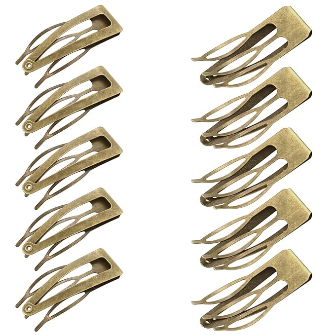 Chinco 24 Pcs Double Grip Hair Clips Metal Snap Clips Women Barrettes for Hair Making, Salon Supplies(Ancient Bronze,2 Inch)